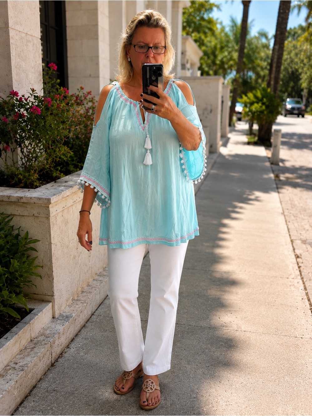 Tunic or dress blue L Fleur Pirate embroidered Coachella beachwear open sleeves